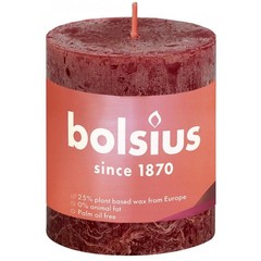 Bolsius Rustiekkaars shine 80/68 velvet red (1 st)