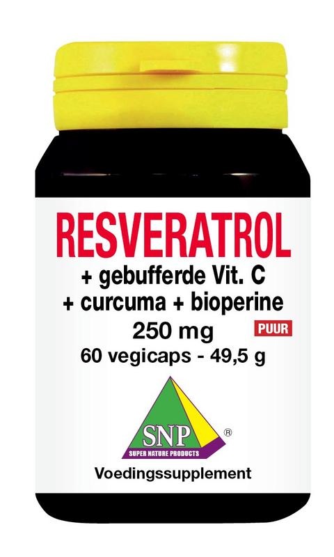 SNP Resveratrol curcuma gebufferd vit C bioperine puur (60 vcaps)