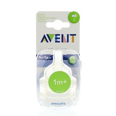 Avent Speen silicoon langzaam slow flow 2 druppels 1+ ma (2 st)