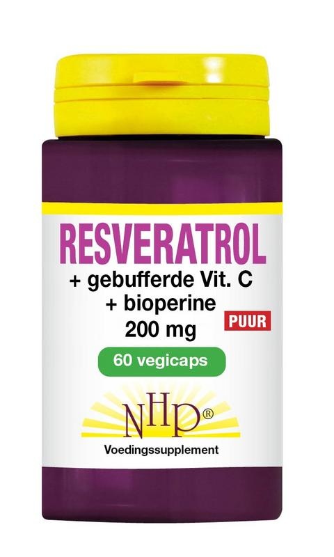 NHP Resveratrol 200 mg/Vitamine C/Bioperine puur (60 vcaps)