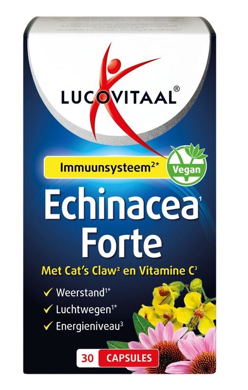 Lucovitaal Lucovitaal Echinacea forte & cats claw & vitamine C (30 caps)