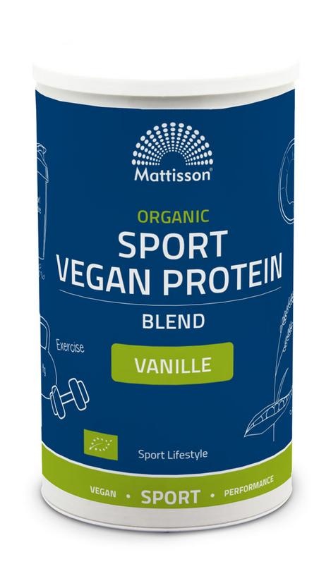 Mattisson Organic sport vegan protein blend vanille (500 gram) Mattisson Organic sport vegan protein blend vanille (500 gram)