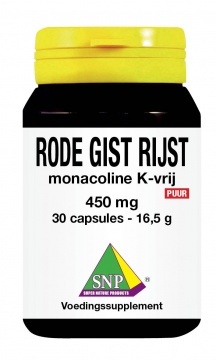 SNP Rode gist rijst monacoline K vrij (30 capsules)