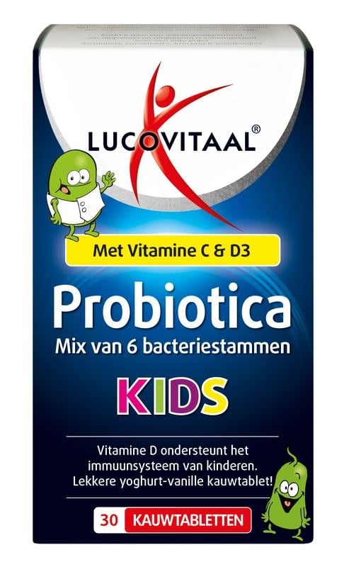 Lucovitaal Lucovitaal Probiotica kids (30 Kauwtab)