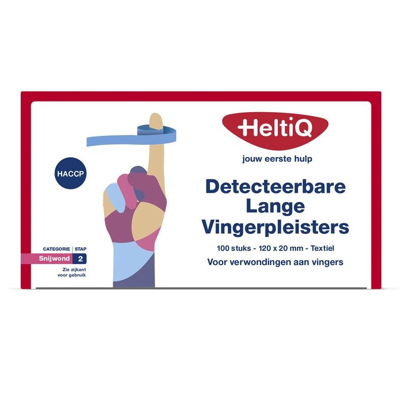 Heltiq Heltiq Detect vingerpleister lang textiel 120 x 20 (100 st)