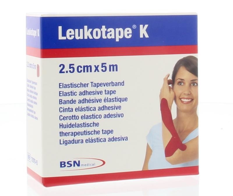 Leukotape Leukotape K 5 m x 2.5 cm rood (1 stuks)