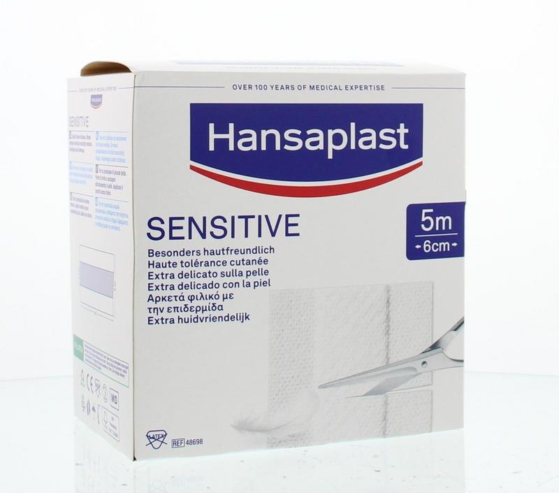 Hansaplast Sensitive 5m x 6 cm (1 stuks)