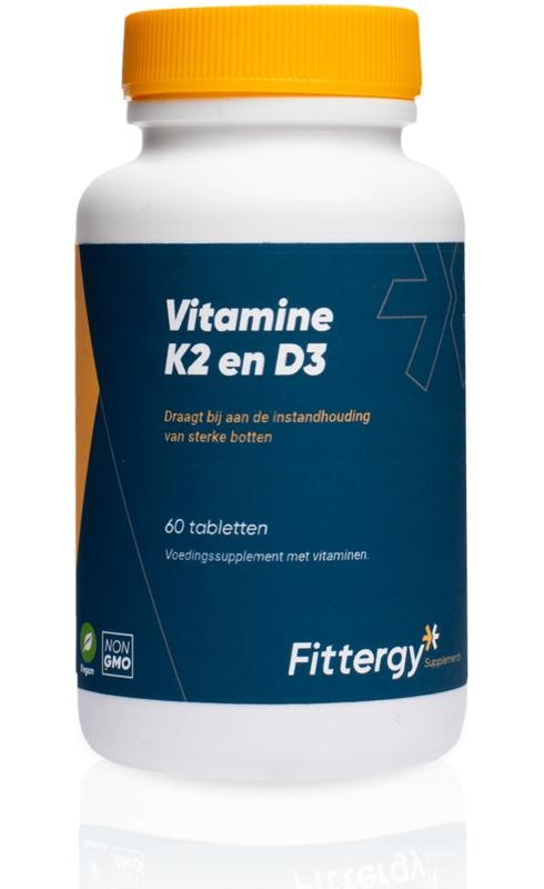 Fittergy K2 45mcg en D3 25mcg vegan (60 tab)