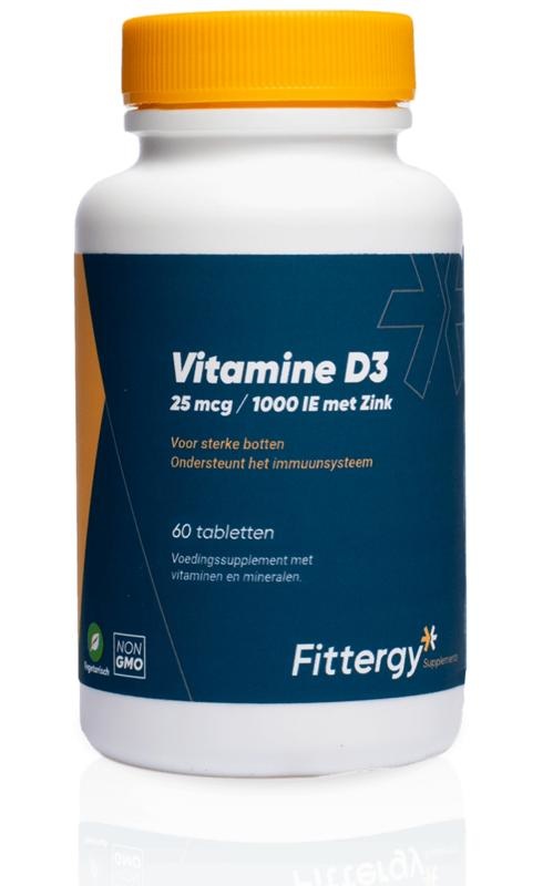 Fittergy Fittergy Vitamine D3 25mcg met zink (60 tab)