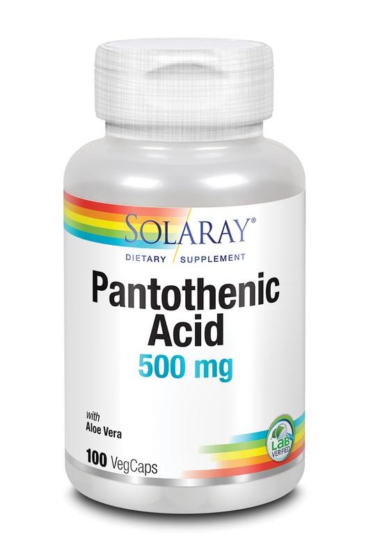 Solaray Vitamine B5 pantotheenzuur 500 mg (100 vcaps)