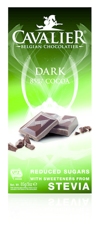 Cavalier Chocolade dark 85% gezoet met stevia (85 gr)