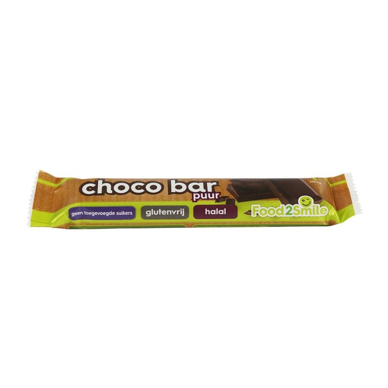Food2Smile Chocoladereep puur glutenvrij (35 gram)