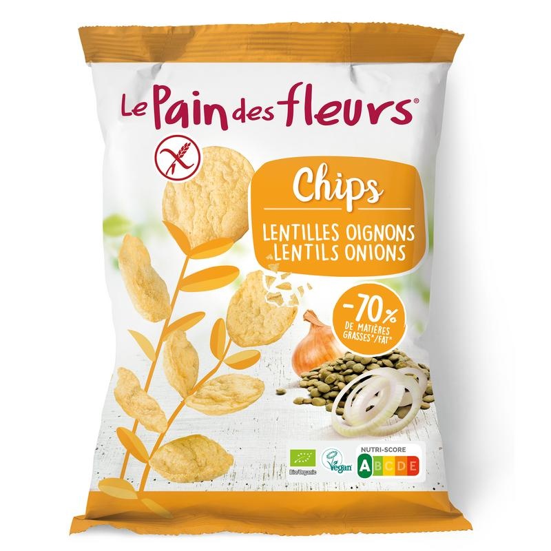 Pain Des Fleurs Pain Des Fleurs Chips met linzen en ui bio (50 gr)