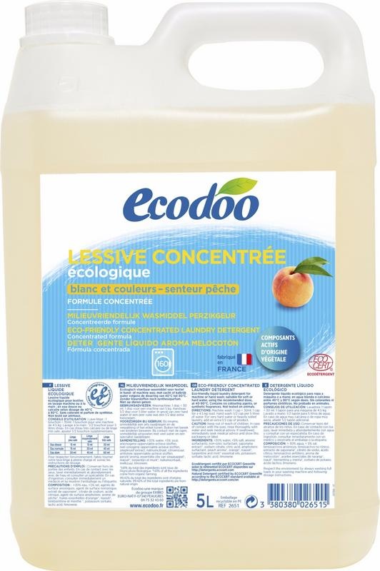 Ecodoo Ecodoo Wasmiddel geconcentreerd perzik bio (5 ltr)