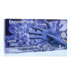 Epidermprotect Nitriel onderzoekhandschoen poedervrij S blauw (100 st)