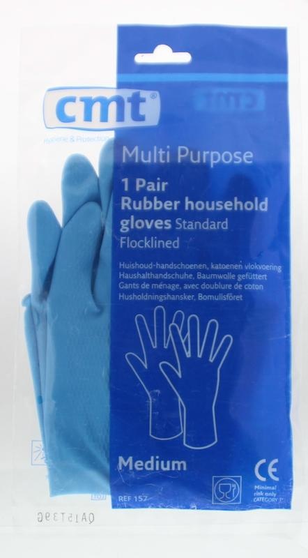 CMT CMT Huishoudhandschoen rubber blauw maat M (1 Paar)