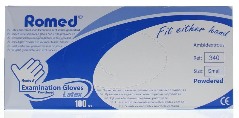 Romed Romed Latex handschoen niet steriel gepoederd S (100 st)