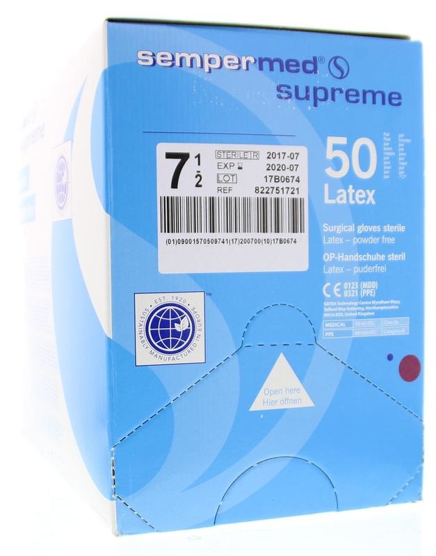 Sempermed Operatiehandschoen supreme maat 7.5 (50 paar)