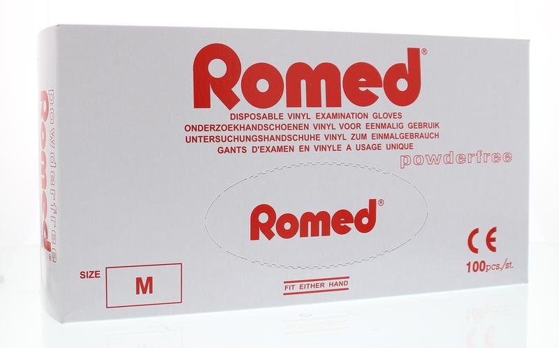 Romed Romed Vinyl handschoen niet steriel poedervrij M (100 st)