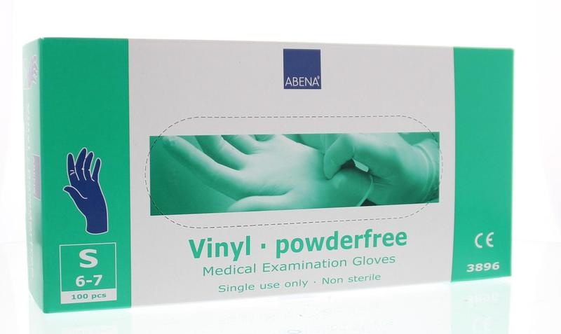 Abena Abena Handschoenen vinyl blauw poedervrij maat S (100 st)