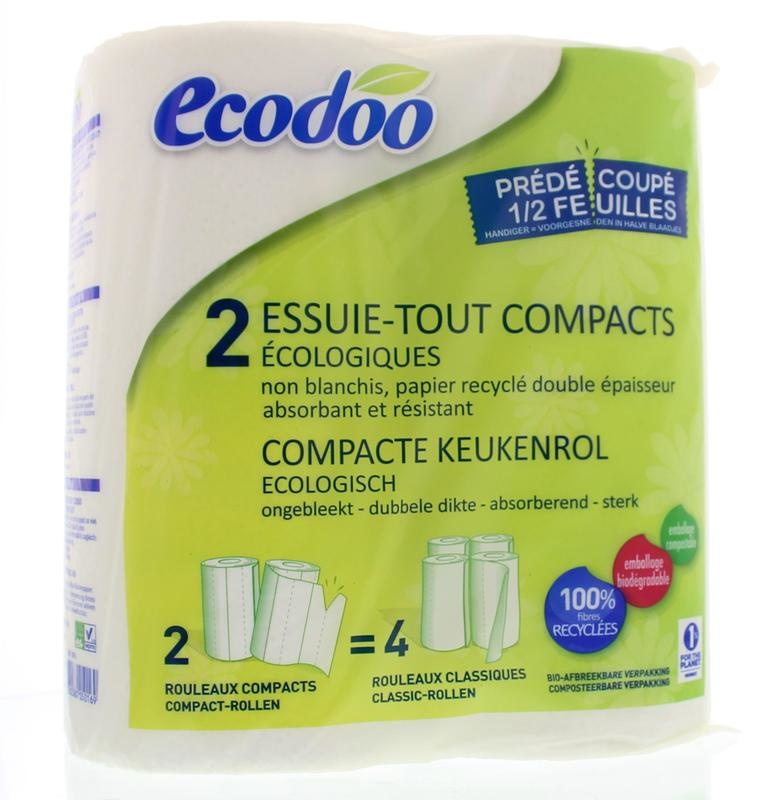 Ecodoo Ecodoo Keukenrol compact ecologisch bio (2 st)