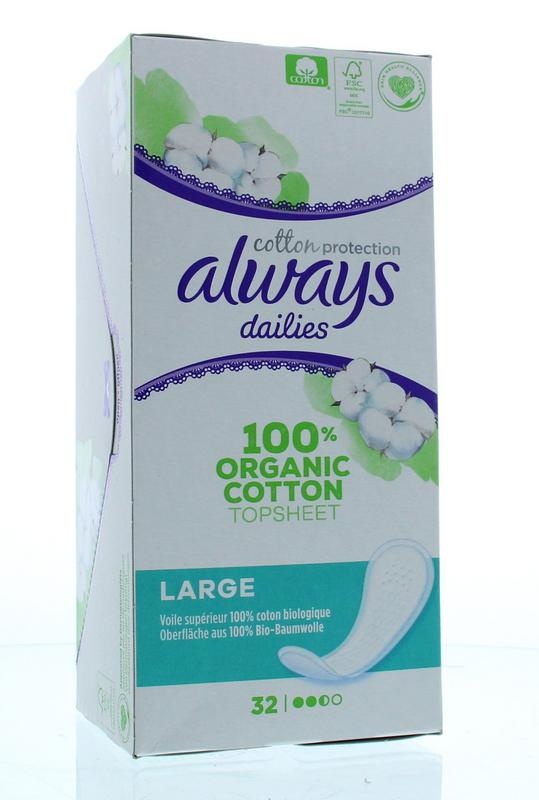 Always Always Dailies cotton protection inlegkruisjes large (32 st)