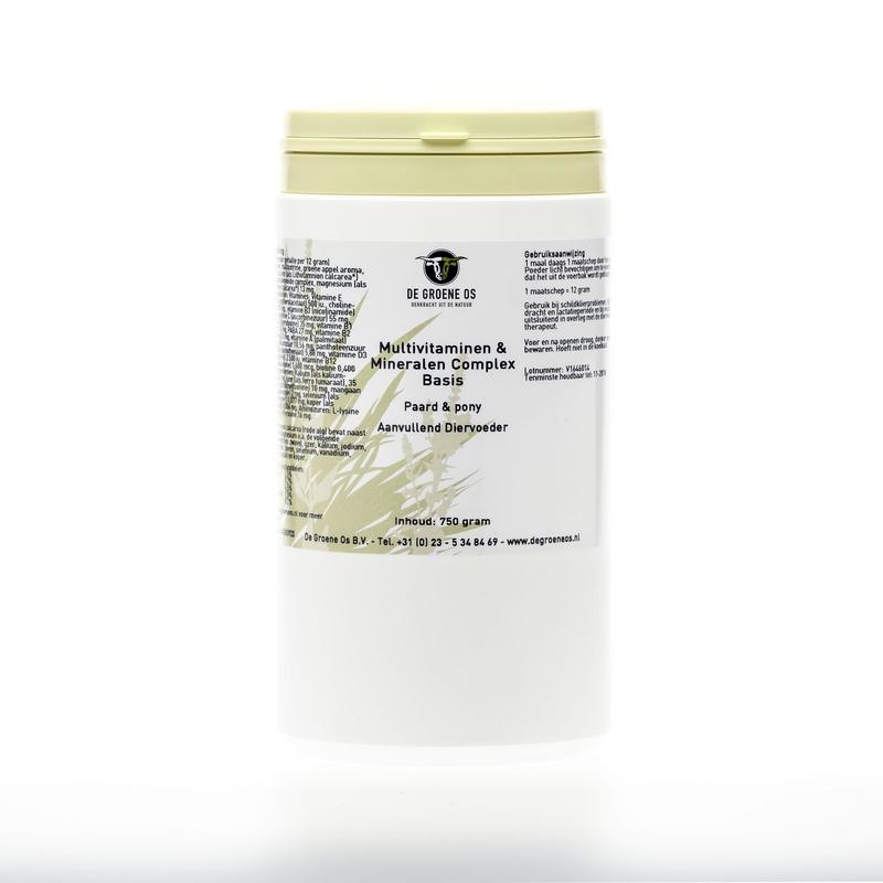Groene Os Multi vitaminen en mineralen complex basis paard/p (750 Gram) Groene Os Multi vitaminen en mineralen complex basis paard/p (750 Gram)