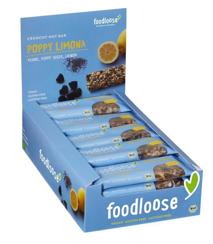 Foodloose Foodloose Poppy limona verkoopdoos 24 x 35 gr bio (840 gr)