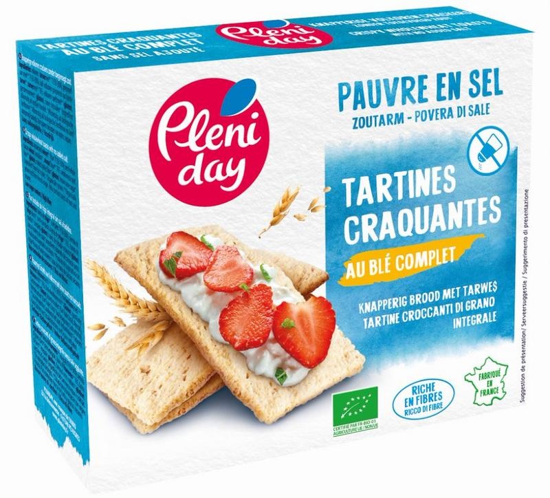 Pleniday Pleniday Knapperige volkorencrackers zoutarm bio (150 gr)