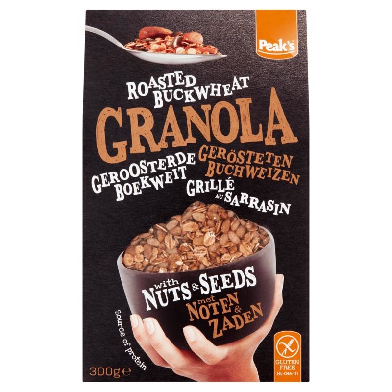 Peak's Peak's Granola roasted buckwheat nuts & seeds glutenvrij (300 gr)