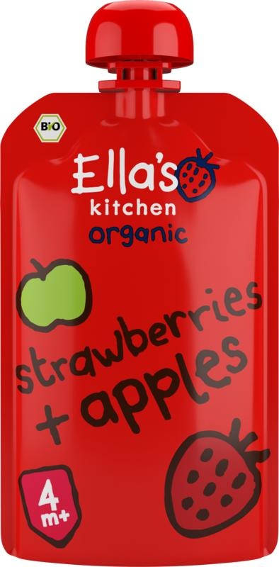 Ella&apos;s Kitchen Strawberries and apples 4+ maanden bio (120 gram)