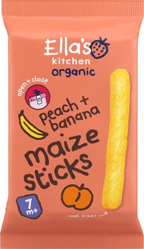 Ella's Kitchen Ella's Kitchen Maize sticks peach banana 7+ maanden bio (16 gr)