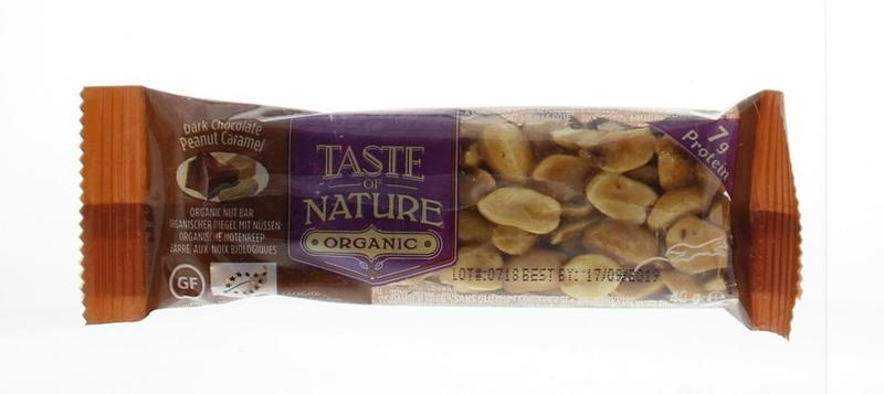 Taste Of Nature Taste Of Nature Dark chocolate peanut caramel (40 gr)