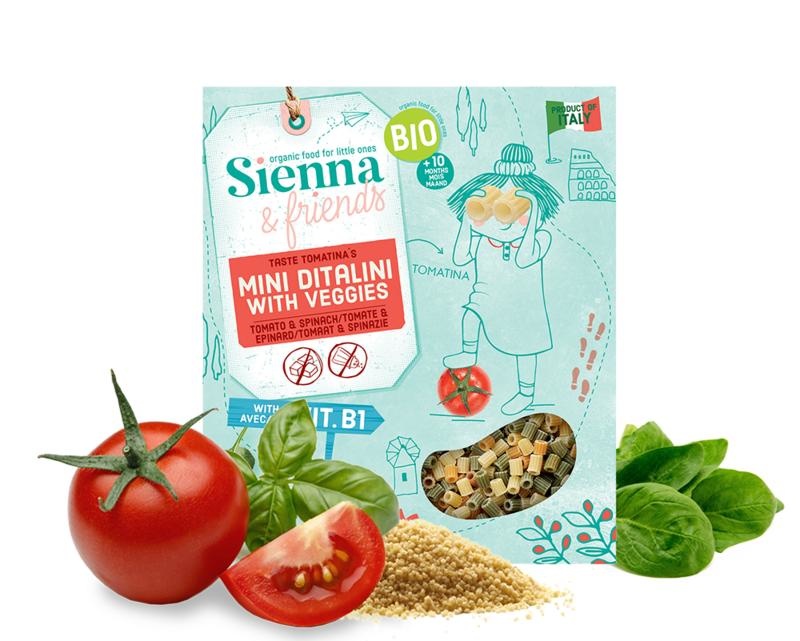 Sienna & Friends Sienna & Friends Mini ditalini met groente bio (350 gr)