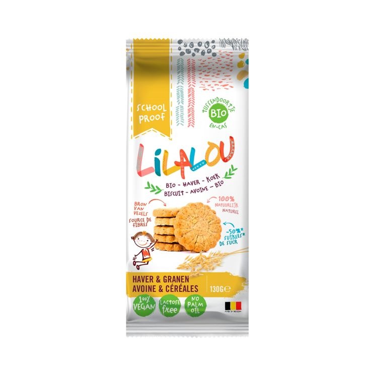 Lilalou Lilalou Haver en granen koekjes bio (130 gr)