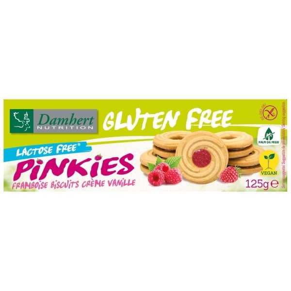 Damhert Pinkies biscuits framboos (125 gram)
