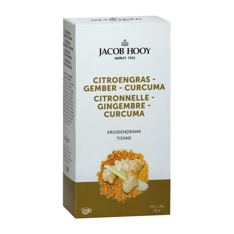 Jacob Hooy Citroengras gember curcuma thee (12 Stuks)