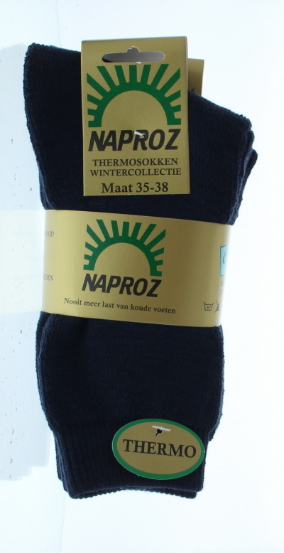 Naproz Naproz Thermo sokken blauw maat 35-38 (3 Paar)