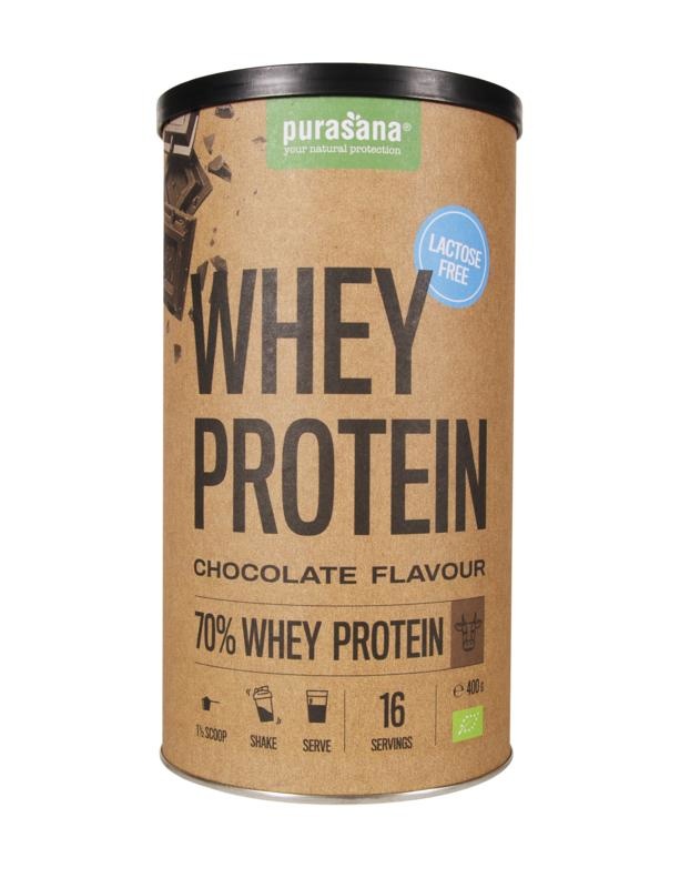 Purasana Purasana Whey proteine - choco lactosevrij sans lactose bio (400 gr)