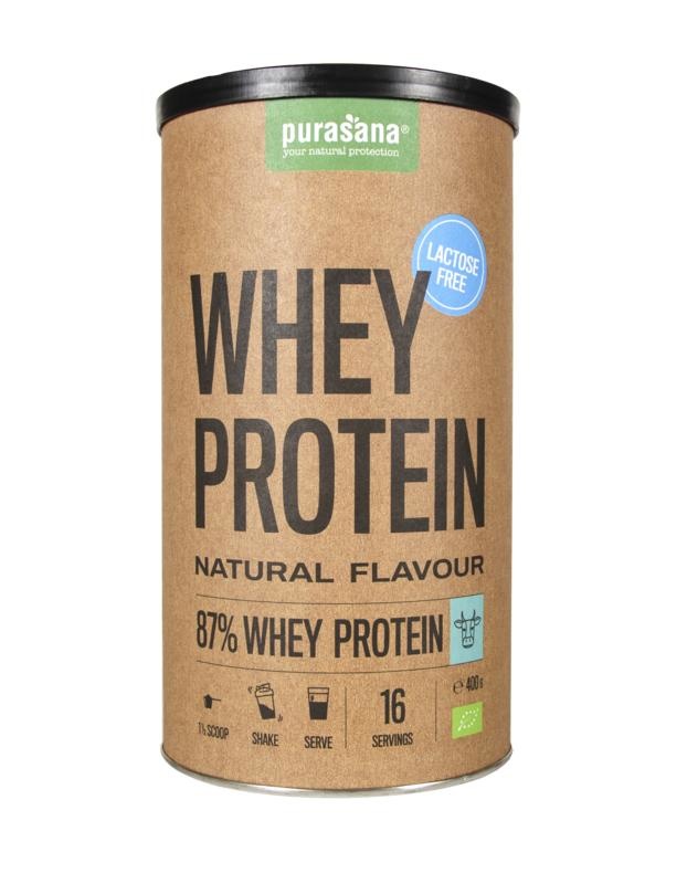 Purasana Purasana Whey proteine naturel lactosevrij sans lactose bio (400 gr)