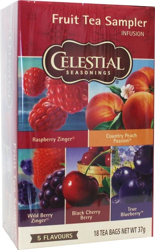 Celestial Season Fruit sampler herb tea (18 zakjes) Celestial Season Fruit sampler herb tea (18 zakjes)