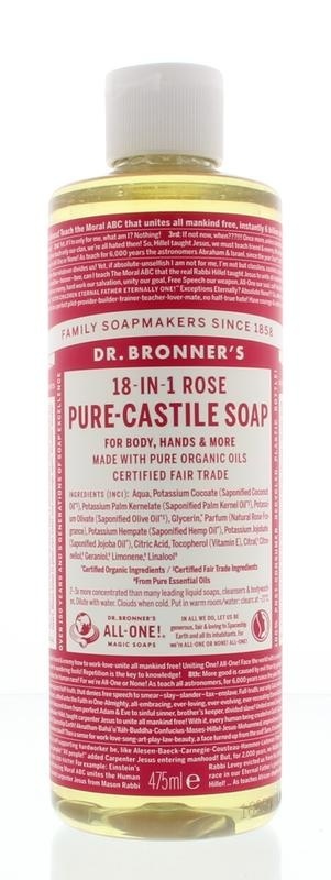 Dr Bronners Dr Bronners Liquid soap roos (475 ml)