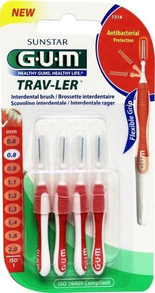 GUM GUM Trav-ler rager 0.8mm (rood) (4 st)