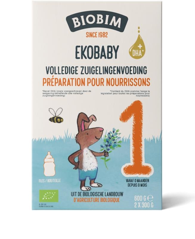 Biobim Ekobaby 1 volledige zuigelingenvoeding 0+ bio (600 Gram) Biobim Ekobaby 1 volledige zuigelingenvoeding 0+ bio (600 Gram)