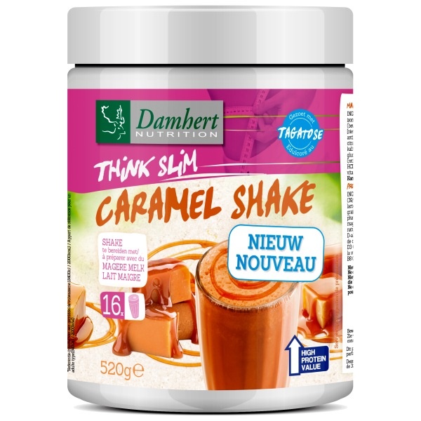 Damhert Damhert Think slim maaltijdshake caramel met tagatose (520 gr)