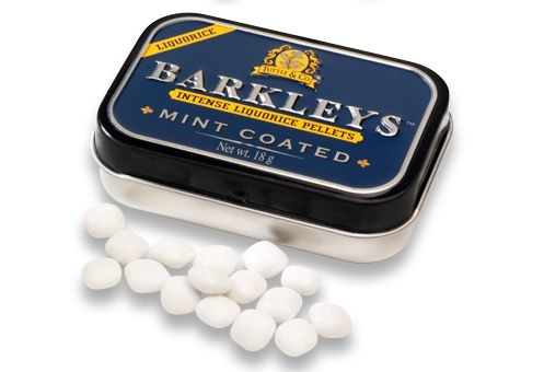 Barkleys Barkleys Liquorice pellets mint coated (18 gr)