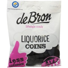 De Bron Muntendrop/liquorice coins suikervrij (100 gr)