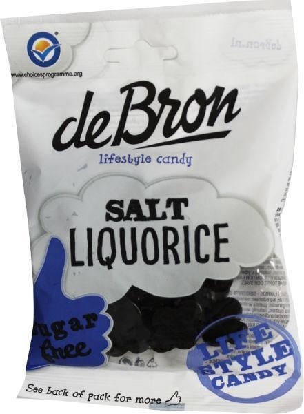 De Bron De Bron Klavertjes zout/salt liquorice suikervrij (100 gr)