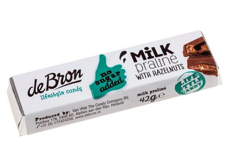 De Bron De Bron Chocolade melk hazelnoot suikervrij (42 gr)