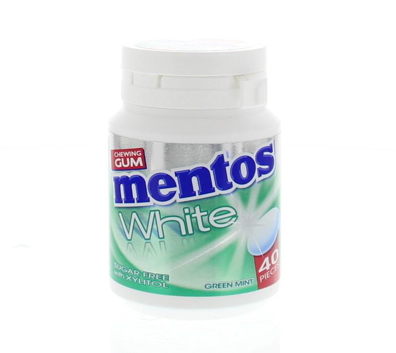 Mentos Mentos Gum greenmint white pot (40 st)